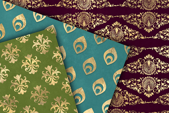 Peacock Backgrounds Digital Paper in Patterns - product preview 2