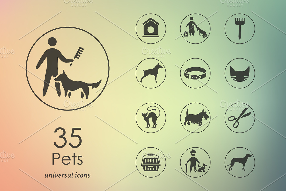 35 pets icons in Graphics - product preview 8