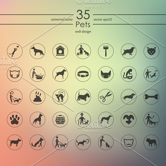 35 pets icons in Graphics - product preview 1