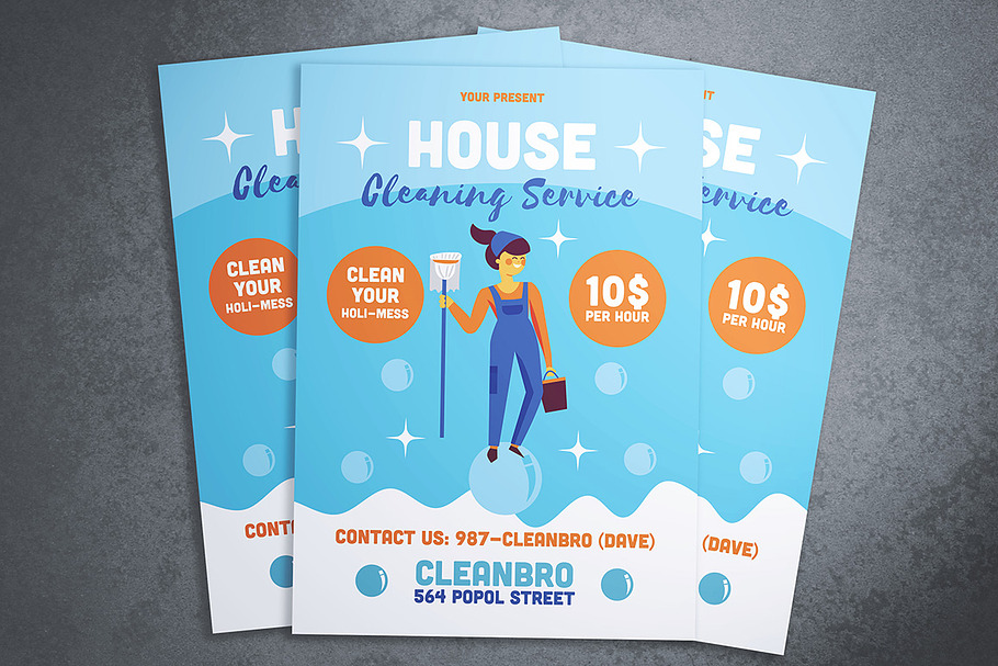 House Cleaning Service Flyer in Flyer Templates - product preview 8
