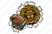 Lion American Football Ball Breaking