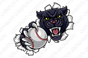 Black Panther Baseball Mascot