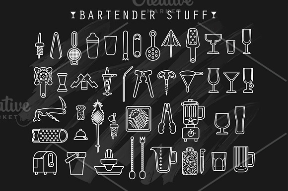 Bartender Stuff. EPS - JPEG - PNG in Illustrations - product preview 2