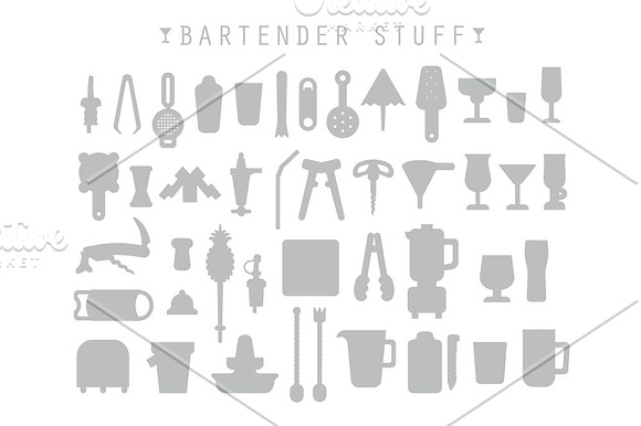 Bartender Stuff. EPS - JPEG - PNG in Illustrations - product preview 3
