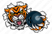 Tiger Holding Bowling Ball Breaking