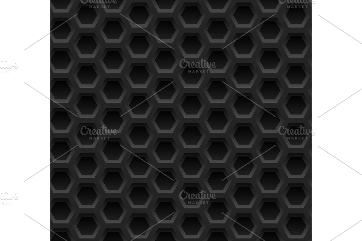 Black honeycomb seamless pattern in Patterns - product preview 8