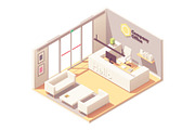 Vector isometric office reception