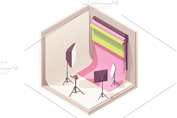 Vector isometric photo studio in Illustrations - product preview 2