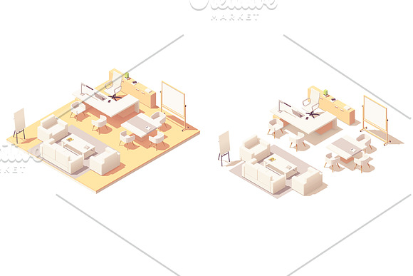Vector isometric CEO office interior in Illustrations - product preview 2