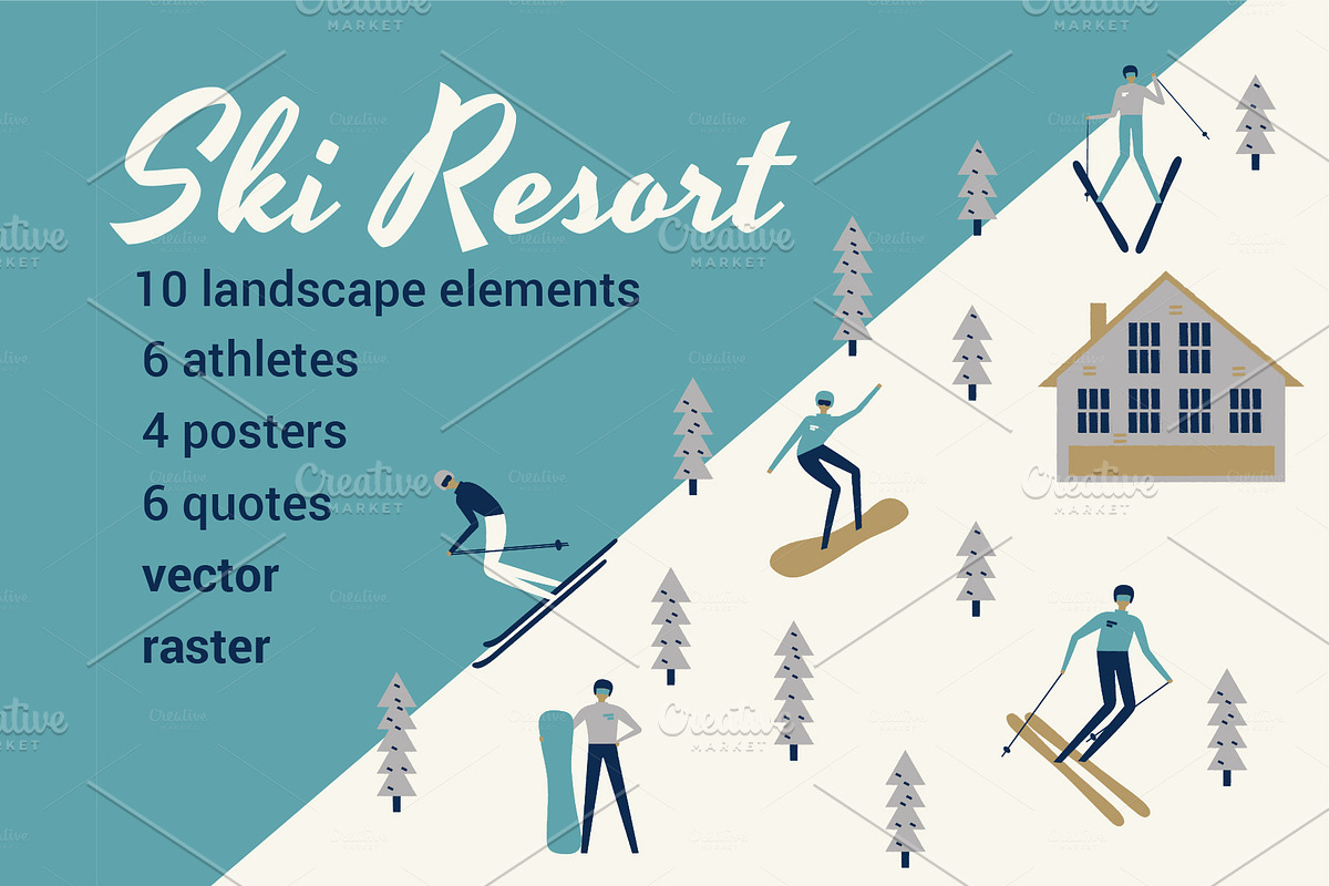 SKI RESORT WINTER SPORT SET in Objects - product preview 8