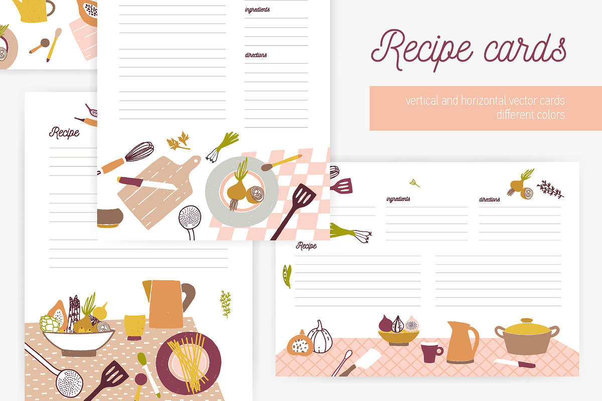 Recipe cards set in Card Templates - product preview 8