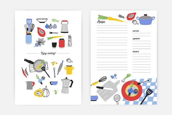 Recipe cards set in Card Templates - product preview 1