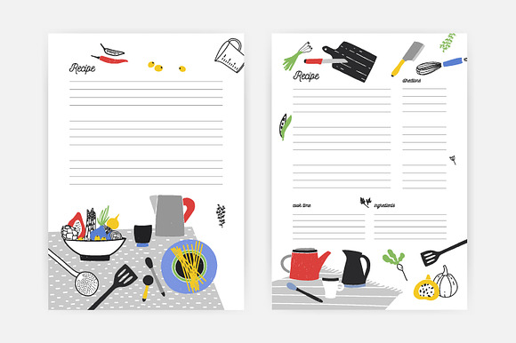 Recipe cards set in Card Templates - product preview 2
