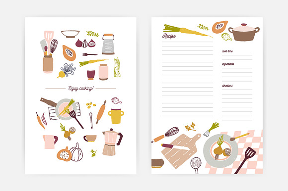 Recipe cards set in Card Templates - product preview 3