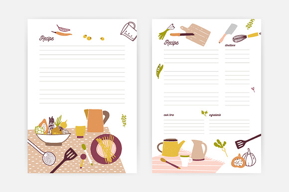 Recipe cards set in Card Templates - product preview 4