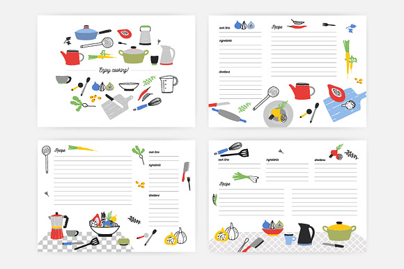 Recipe cards set in Card Templates - product preview 5