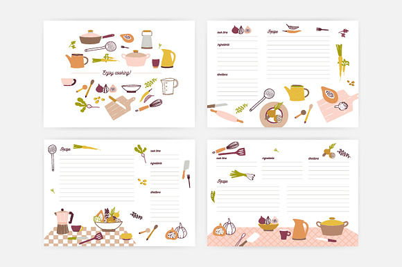 Recipe cards set in Card Templates - product preview 6