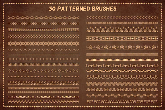 30 Vector Pattern Brushes in Photoshop Brushes - product preview 1