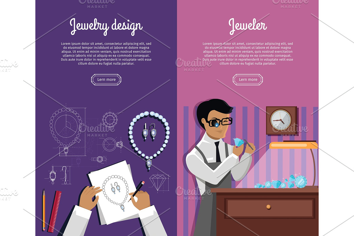Set of Jewelry Concept Vector Web in Illustrations - product preview 8