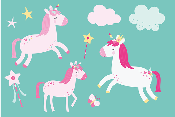 Birthday unicorns in Illustrations - product preview 1