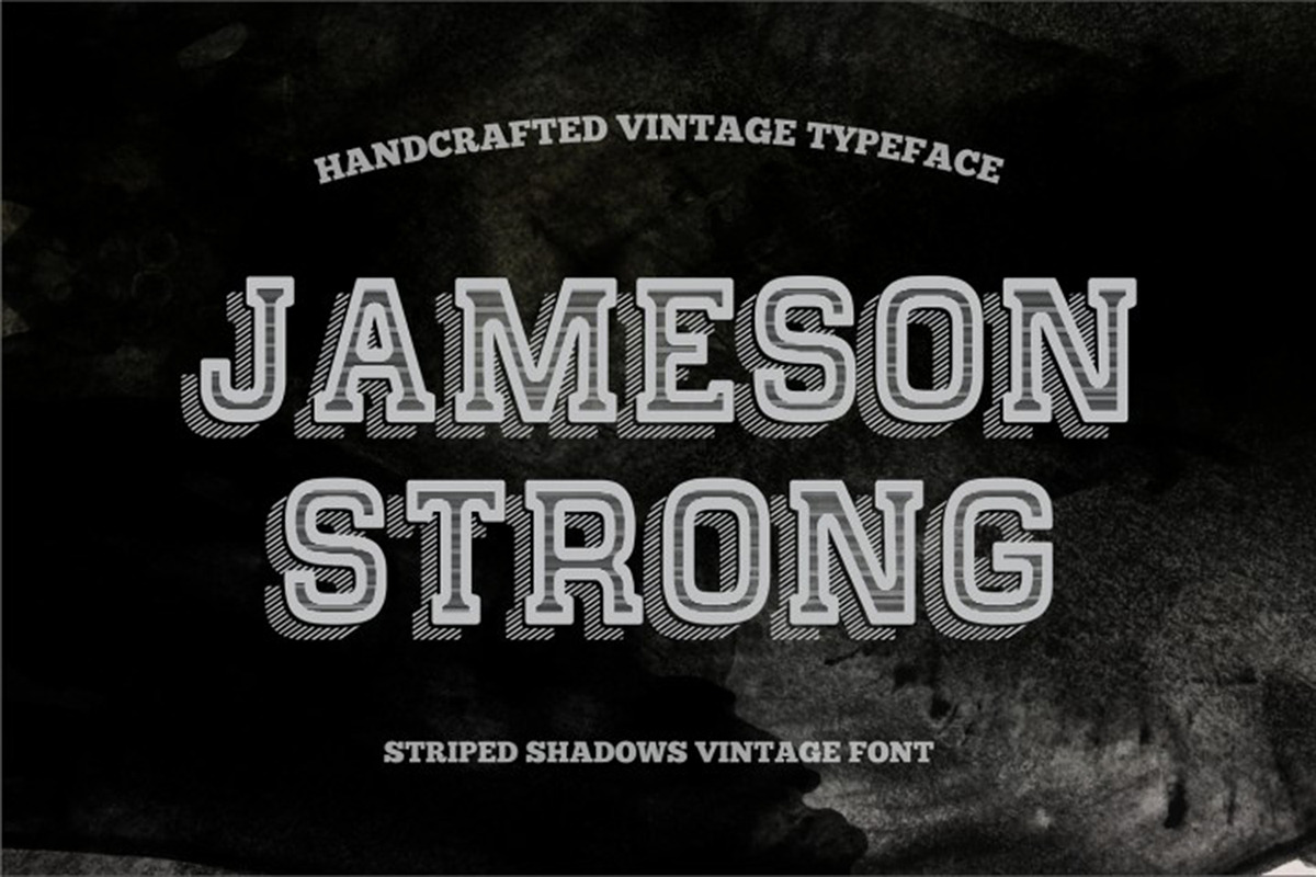 Striped Shadow Vintage Typeface in Display Fonts - product preview 8