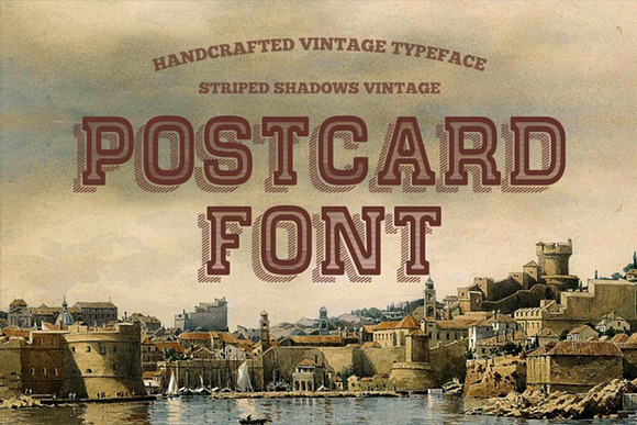 Striped Shadow Vintage Typeface in Display Fonts - product preview 1