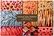 Watercolor animal skin patterns