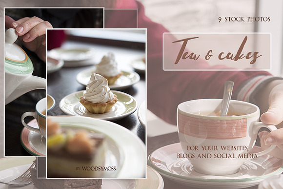 Tea & Cakes - Stock Photos in Social Media Templates - product preview 4