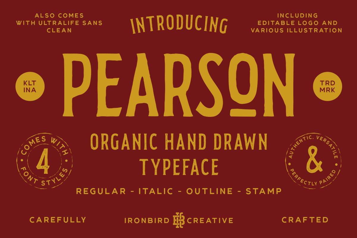 Pearson Typeface- 4 Fonts! (+EXTRA) in Custom Fonts - product preview 8