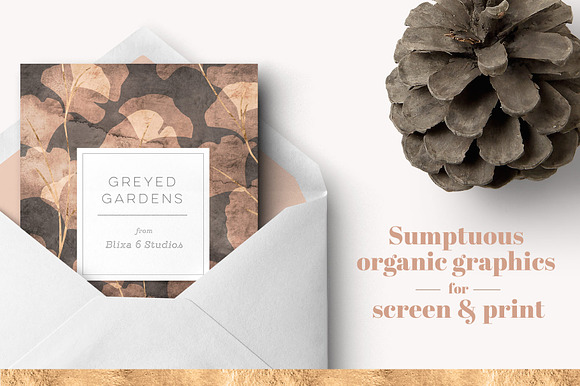 Greyed Gardens & Gold Graphics in Patterns - product preview 3