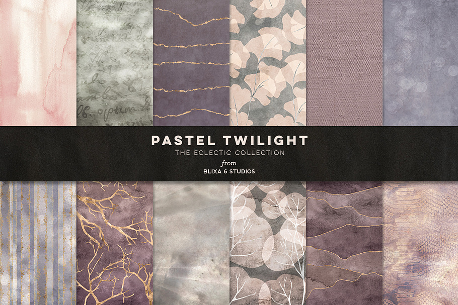 Pastel Twilight & Metallic Florals in Textures - product preview 8