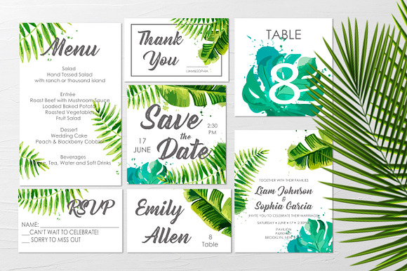 Tropical Wedding Suite in Wedding Templates - product preview 4