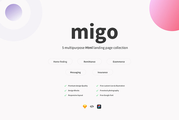 Migo app landing page pack-1 in HTML/CSS Themes - product preview 6