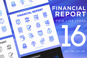 Financial Report | 16 Thin Line Icon