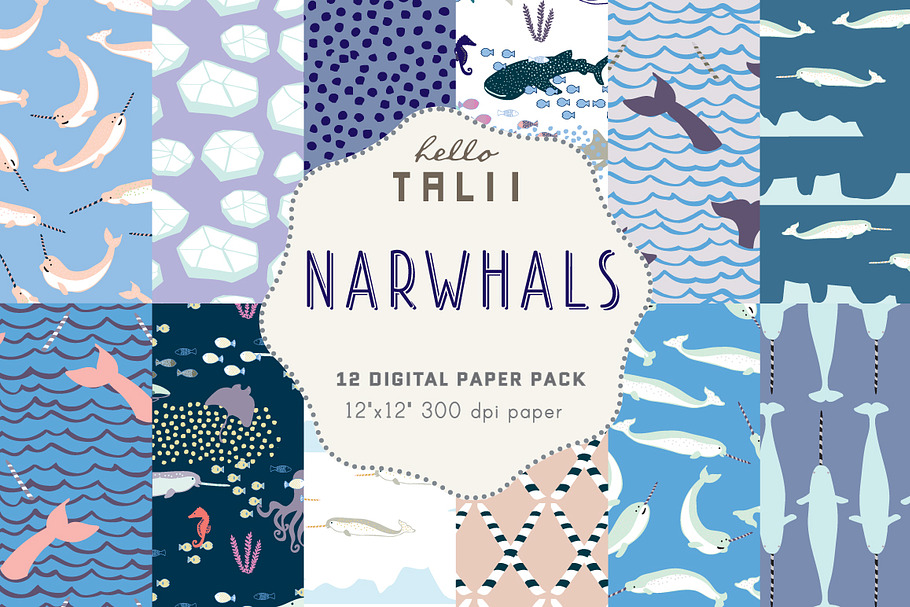 Narwhal Digital Paper in Patterns - product preview 8
