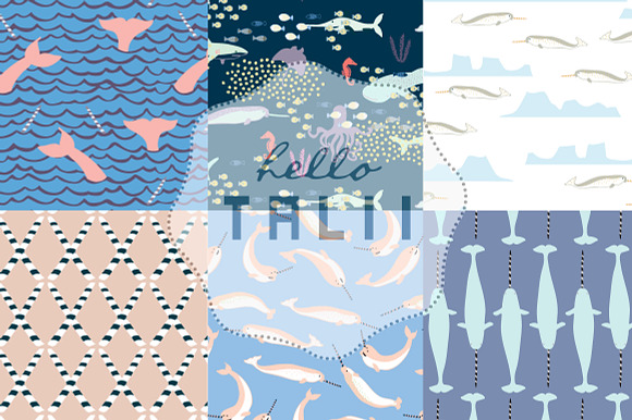 Narwhal Digital Paper in Patterns - product preview 2