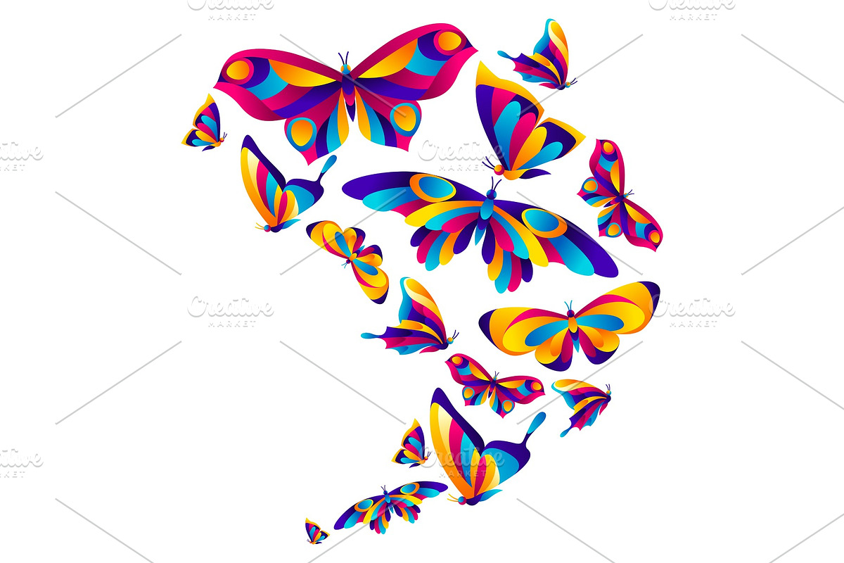 Background design with butterflies. in Illustrations - product preview 8