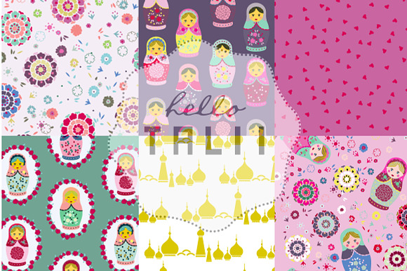 Matryoshkas Digital Paper in Patterns - product preview 1