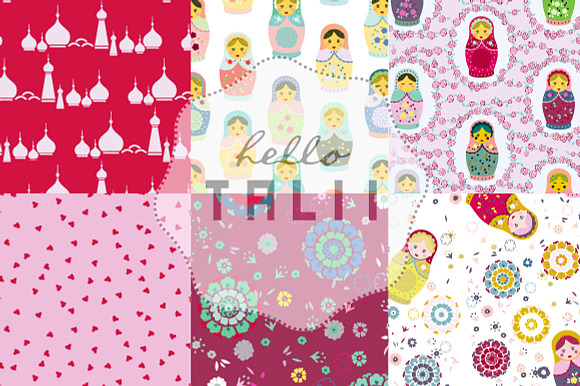 Matryoshkas Digital Paper in Patterns - product preview 2