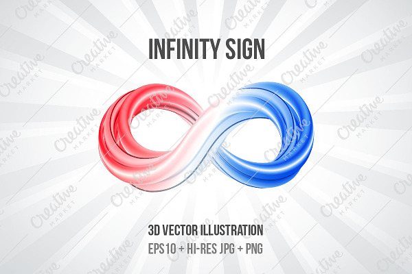 Infinity sign 3d vector illustration