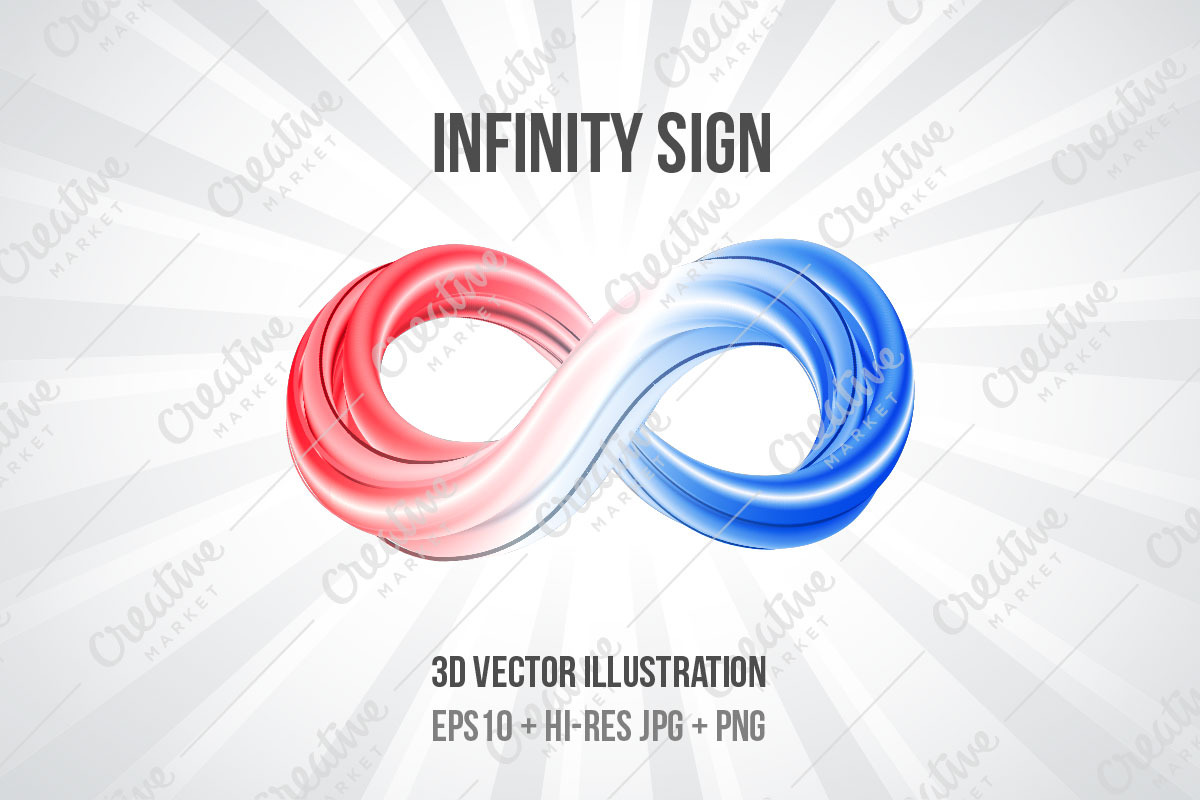 Infinity sign 3d vector illustration in Illustrations - product preview 8