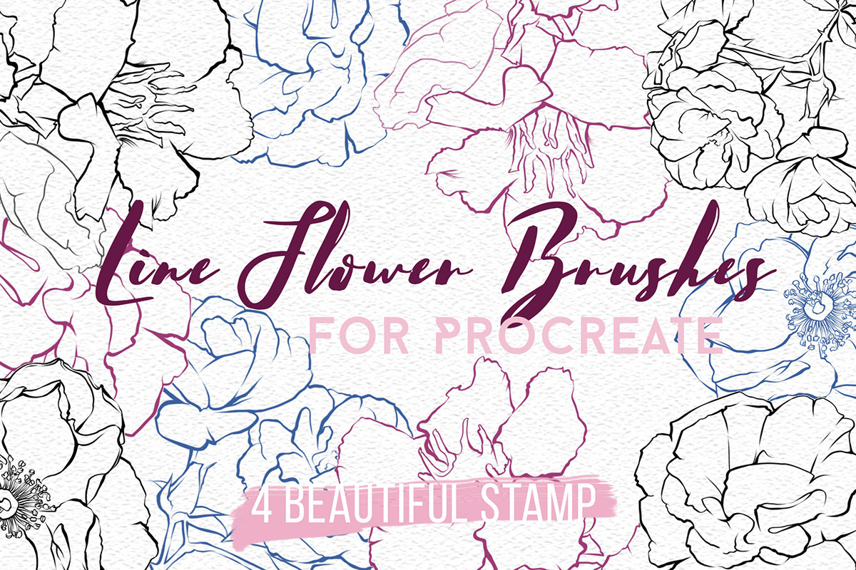 4 Flower Stamps - Procreate Brushes in Photoshop Brushes - product preview 8