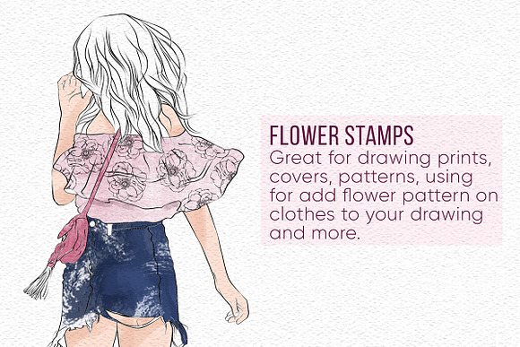 4 Flower Stamps - Procreate Brushes in Photoshop Brushes - product preview 2