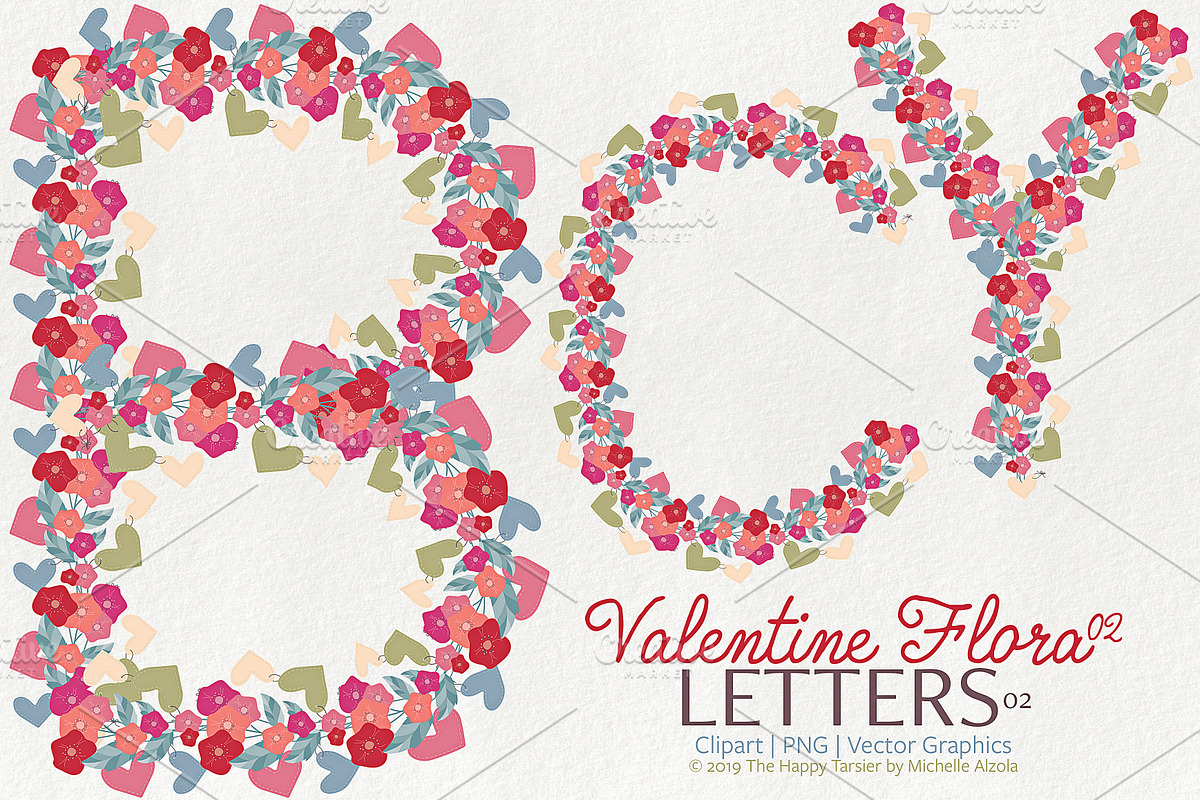 Valentine Flora 02 - Letters 02 in Illustrations - product preview 8