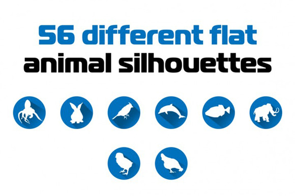 56 Animal Silhouettes Icon Set in Cat Icons - product preview 1