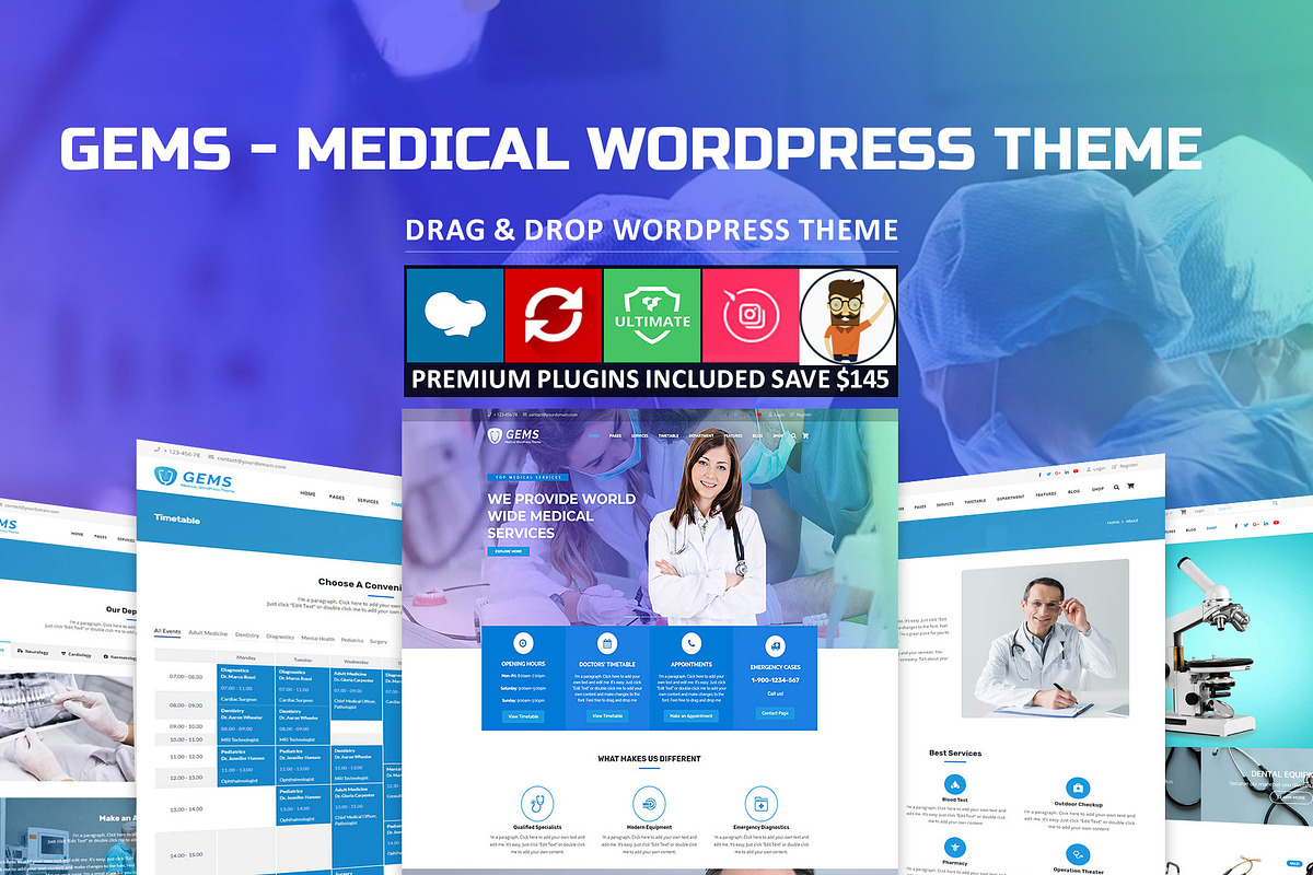 Gems - Medical Drag & Drop WordPress in WordPress Business Themes - product preview 8