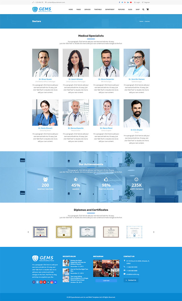 Gems - Medical Drag & Drop WordPress in WordPress Business Themes - product preview 3