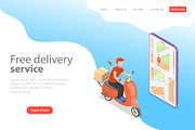 Landing page of delivery by scooter