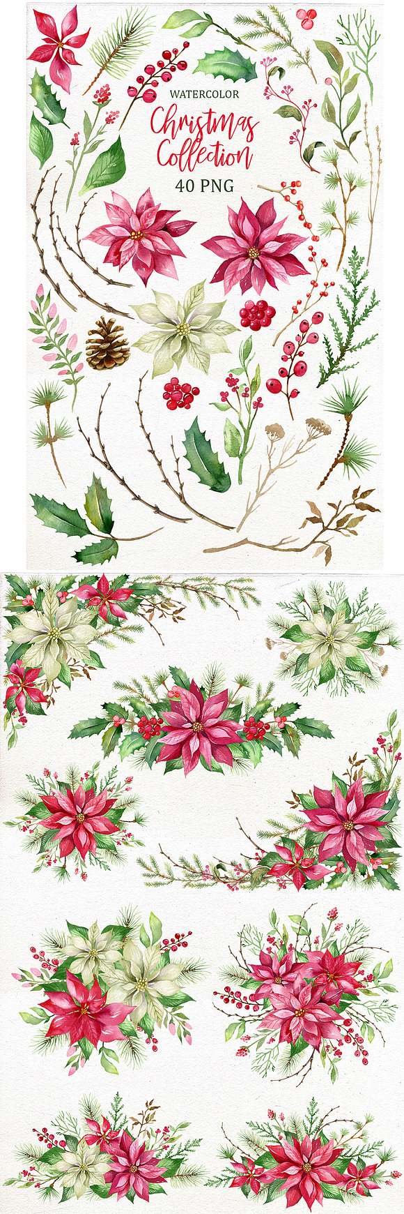 Christmas Clipart Collection.  in Illustrations - product preview 2