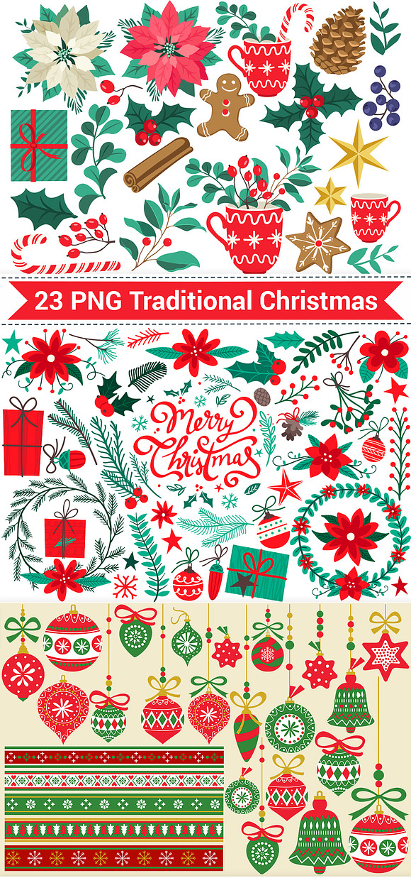 Christmas Clipart Collection.  in Illustrations - product preview 9
